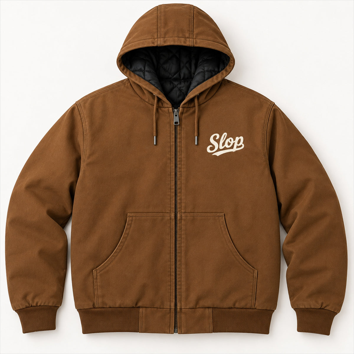 Slop Script Duck Work Jacket in Duck Brown, front view