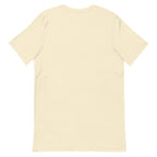 Slop Script Tee — Natural / Black — Clean blank back. Exact Bella + Canvas 3001 supplier digital mockup. One tee only; styling bottoms not included.
