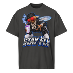 Stay Fly heavyweight box tee in Vintage Black — front view
