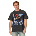 Stay Fly Heavyweight Box Tee — Vintage Black — CW-M03 front; digital roster model mockup, not a manufactured sample.