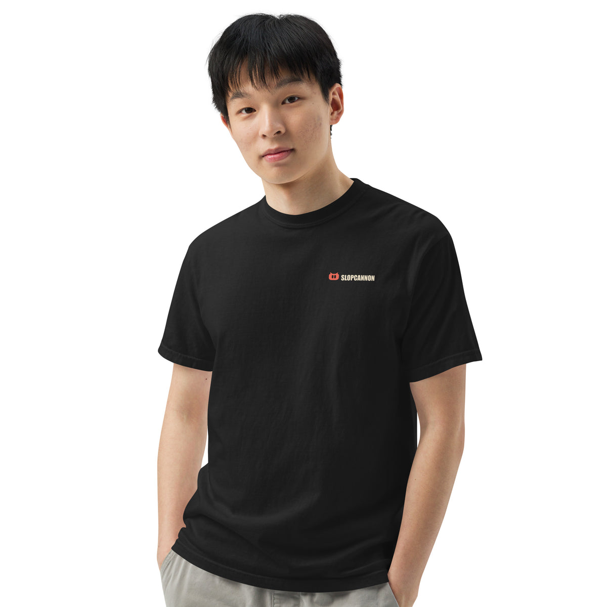 SLOPCANNON Wordmark Heavyweight Tee, front view