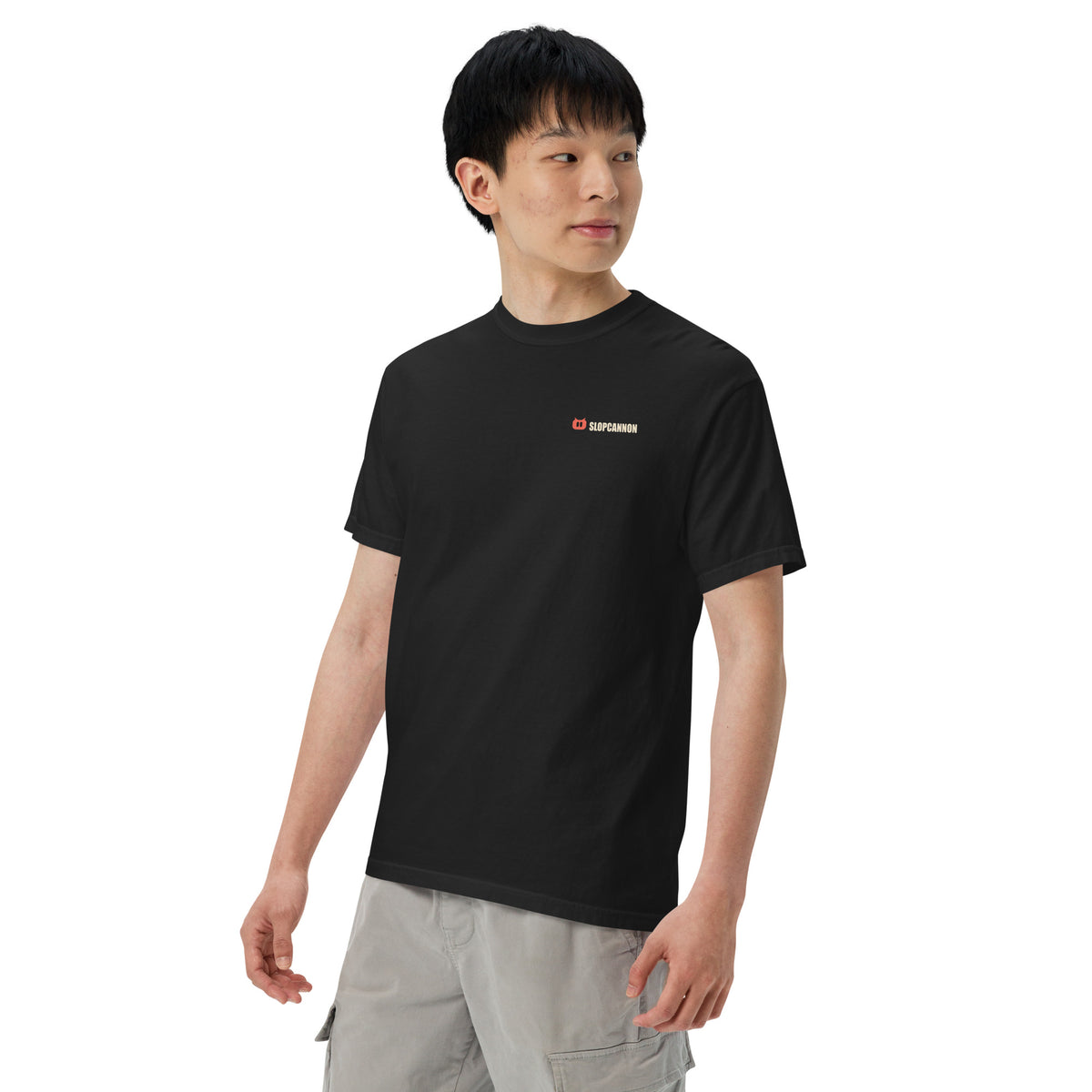SLOPCANNON Wordmark Heavyweight Tee, left side