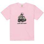 Low Battery — Pig & Wiglet Heavyweight Tee in Blossom, front view