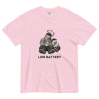 Low Battery — Pig & Wiglet Heavyweight Tee in Blossom, front view