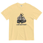Low Battery — Pig & Wiglet Heavyweight Tee in Butter, front view