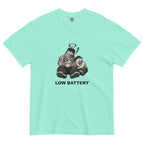 Low Battery — Pig & Wiglet Heavyweight Tee in Chalky Mint, front view