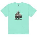 Low Battery — Pig & Wiglet Heavyweight Tee in Chalky Mint, front view