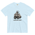 Low Battery — Pig & Wiglet Heavyweight Tee in Chambray, front view