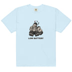 Low Battery — Pig & Wiglet Heavyweight Tee in Chambray, front view