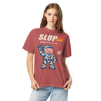Woman wearing the Robotics Club Tee in Crimson