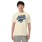 Man wearing the Get in the Cannon Tee in Ivory