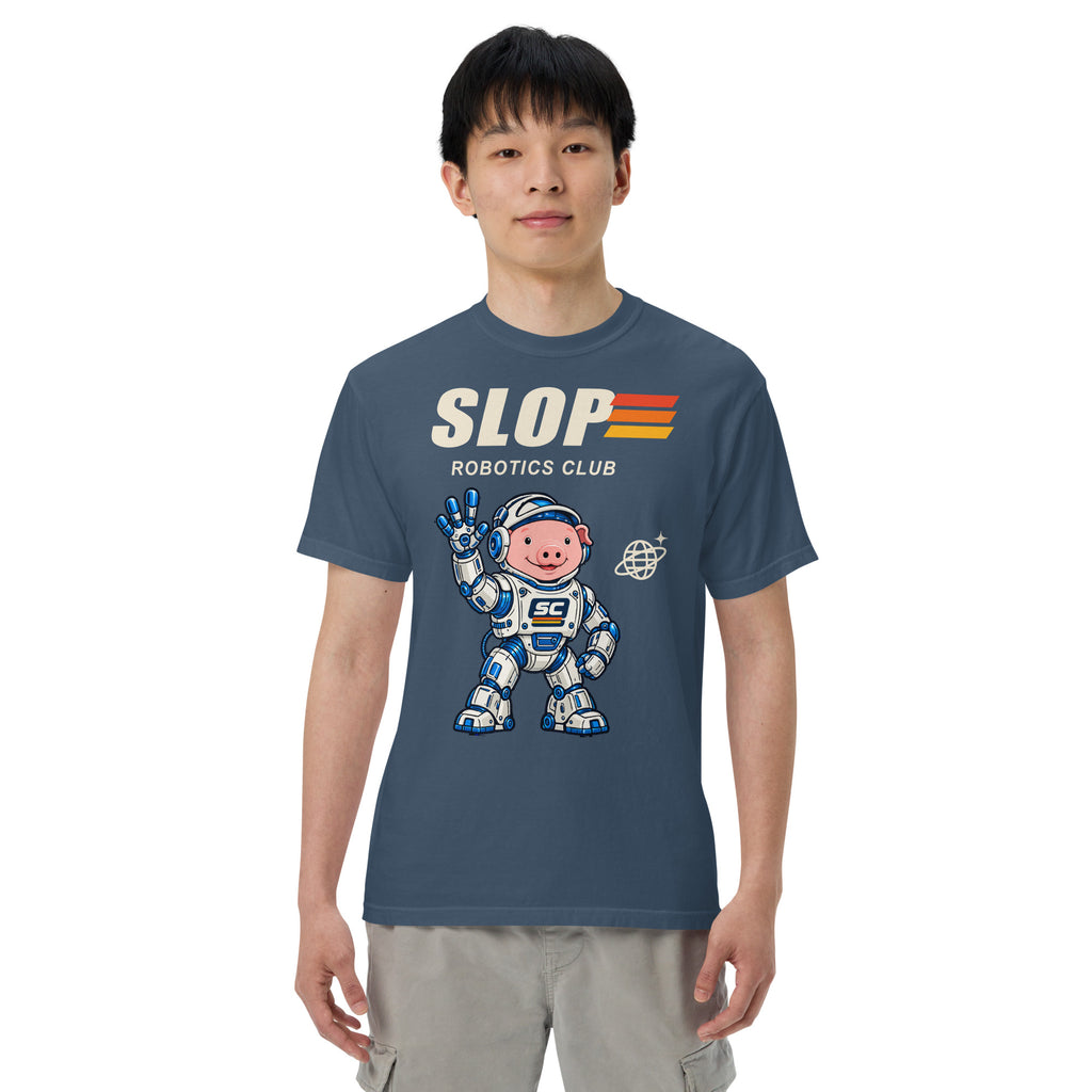 Man wearing the Robotics Club Tee in Midnight