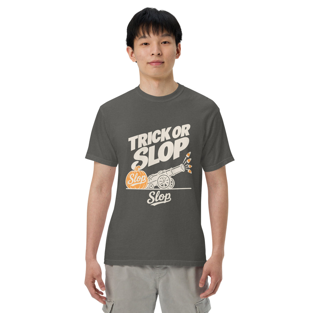 Trick or Slop Tee in Pepper, worn by a model