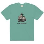 Low Battery — Pig & Wiglet Heavyweight Tee in Seafoam, front view