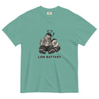 Low Battery — Pig & Wiglet Heavyweight Tee in Seafoam, front view