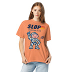 Woman wearing the Robotics Club Tee in Terracotta