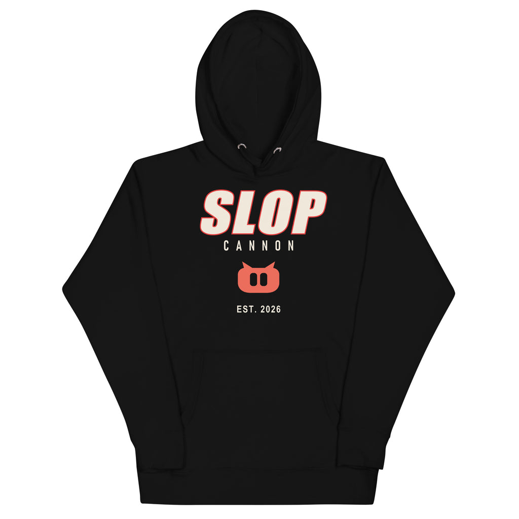 Slopcannon Snout Hoodie — Black — flat front