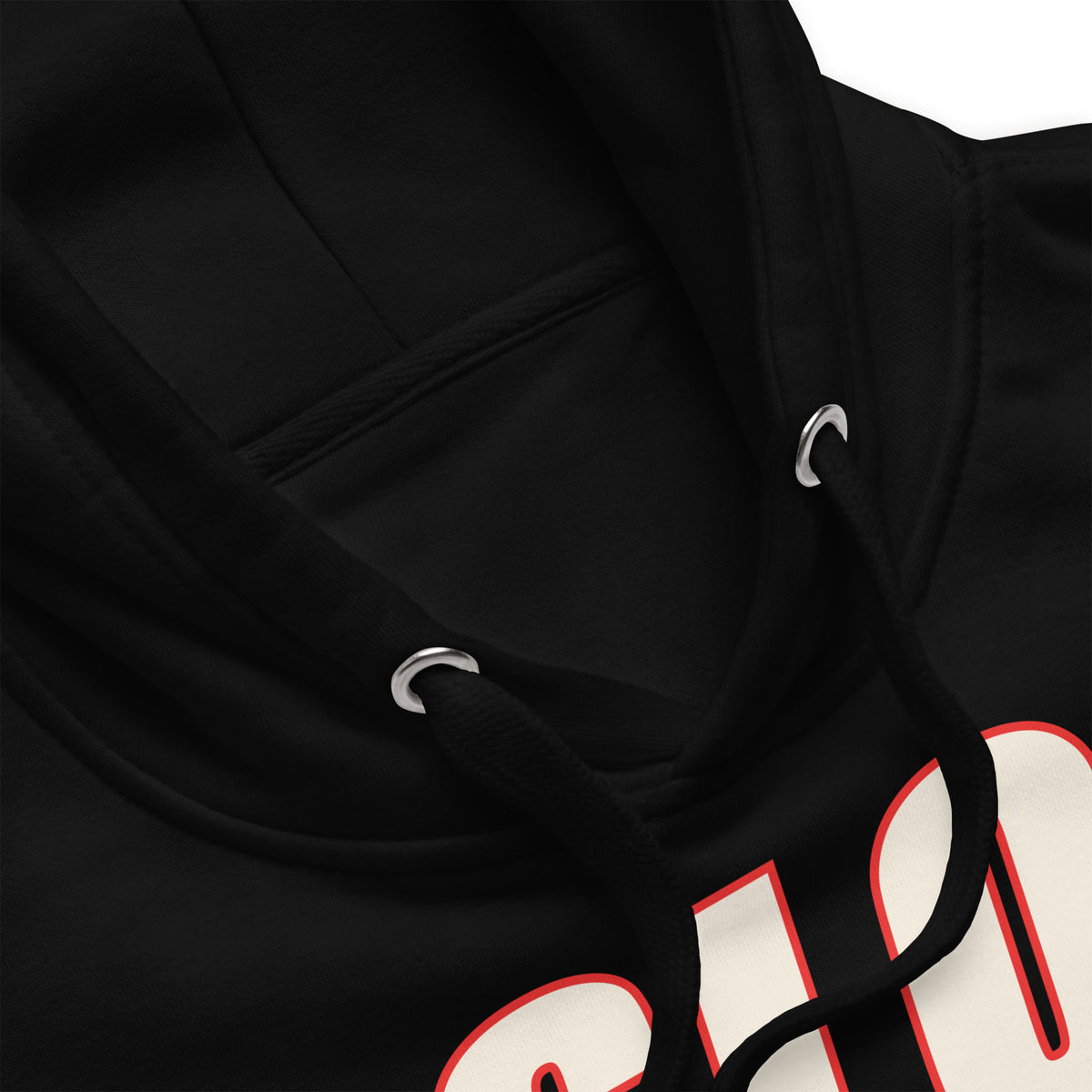Slopcannon Snout Hoodie — Black — hood detail