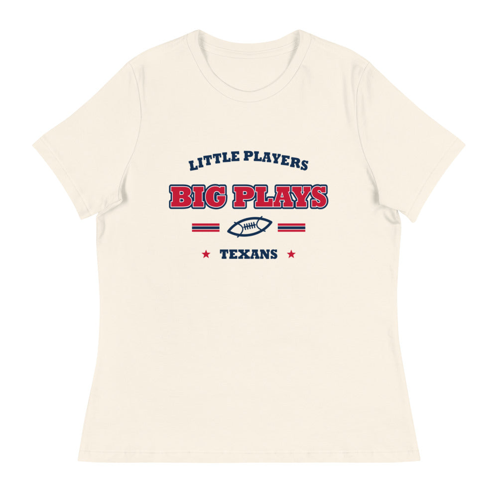 Texans Little Players Big Plays Tee — Natural — Printful supplier garment-only flat view; exact configured product and artwork; digital mockup.