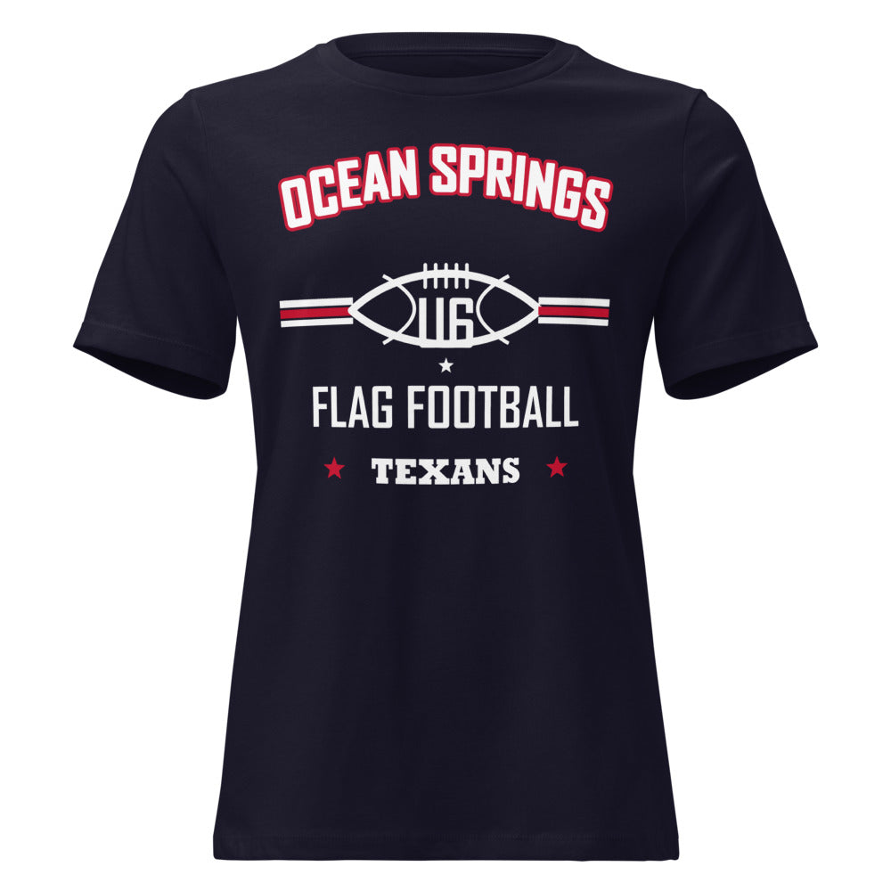 Ocean Springs Texans U6 Tee — Navy — Printful supplier garment-only clean front view; exact configured product and artwork; digital mockup.