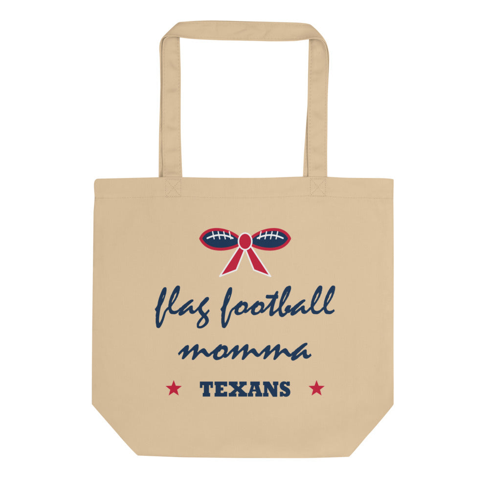 Texans Flag Football Momma Tote — Oyster — Printful supplier clean front view; exact configured product and artwork; digital mockup.