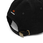 Cannon Corduroy Cap in Black, close-up