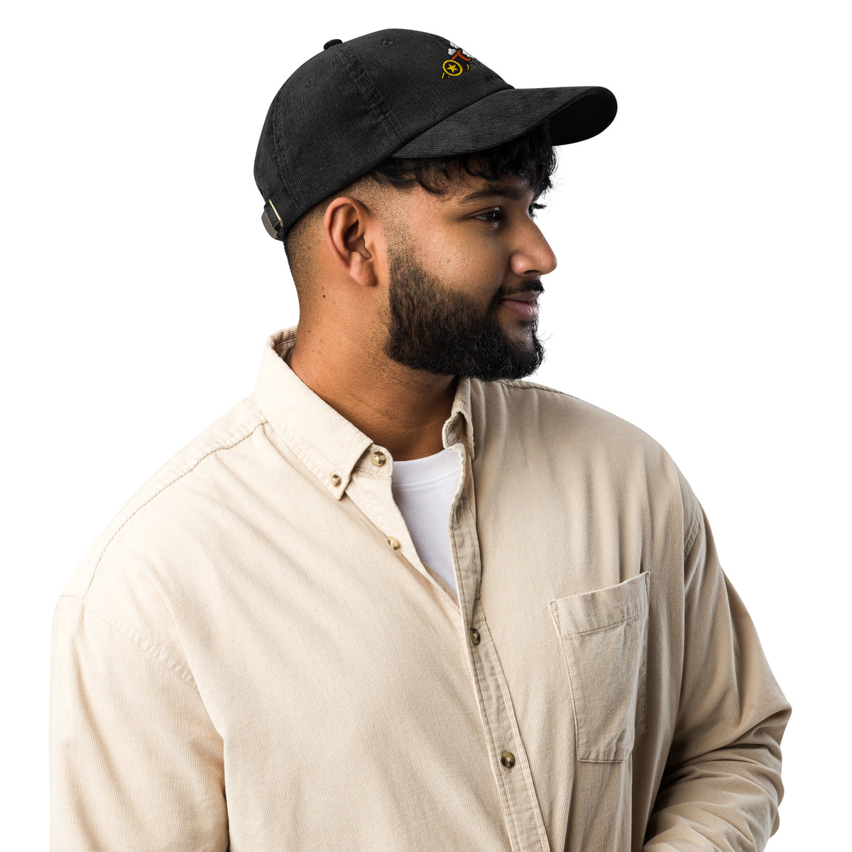 Cannon Corduroy Cap in Black, right side