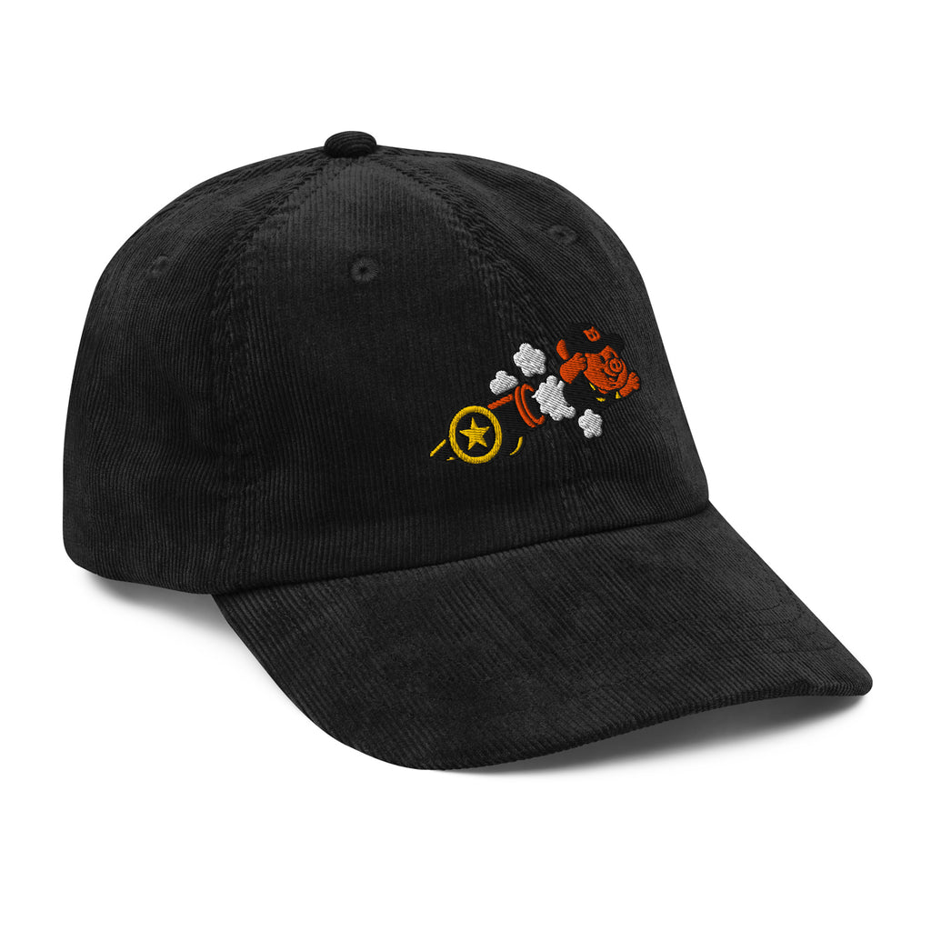 Cannon Corduroy Cap in Black, right side