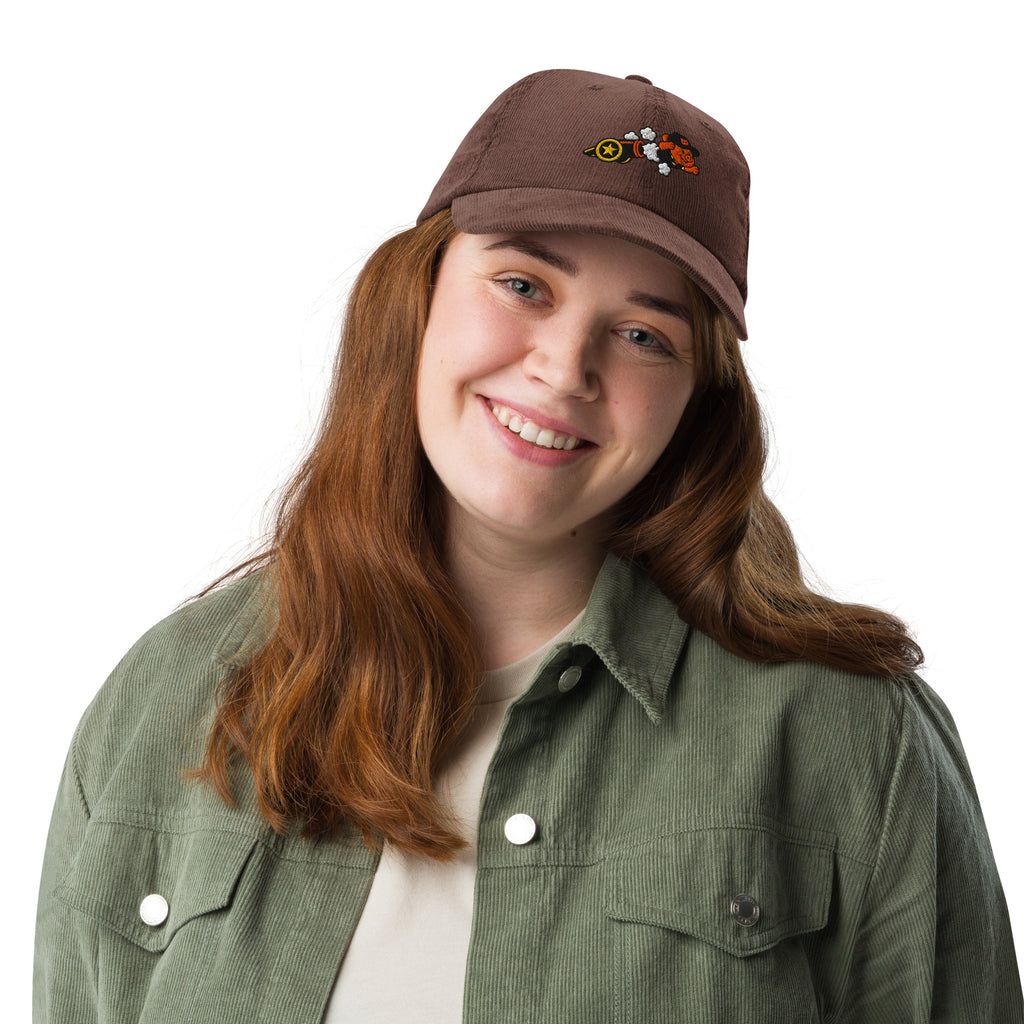 Cannon Corduroy Cap in Brown, front view