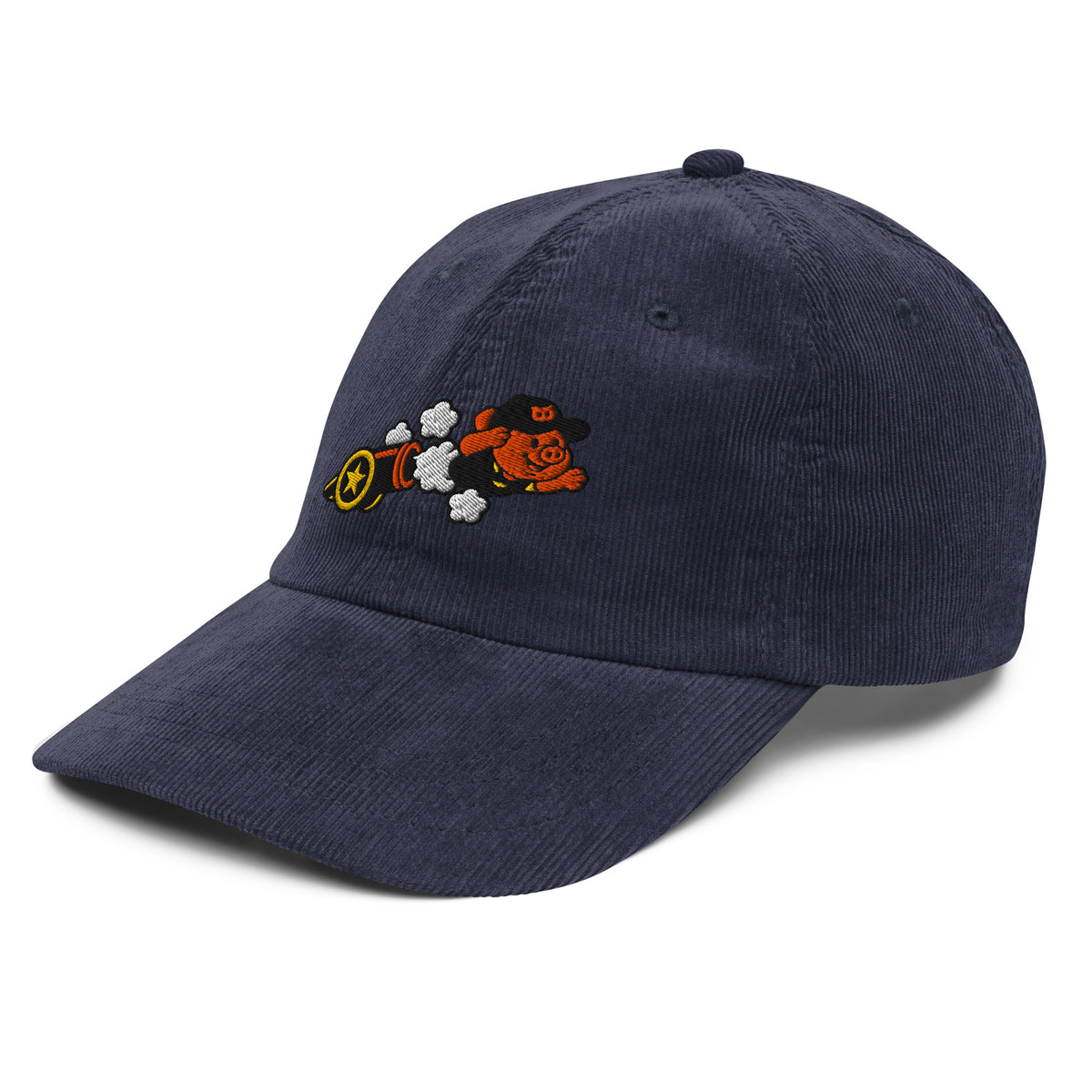 Cannon Corduroy Cap in Navy, left side