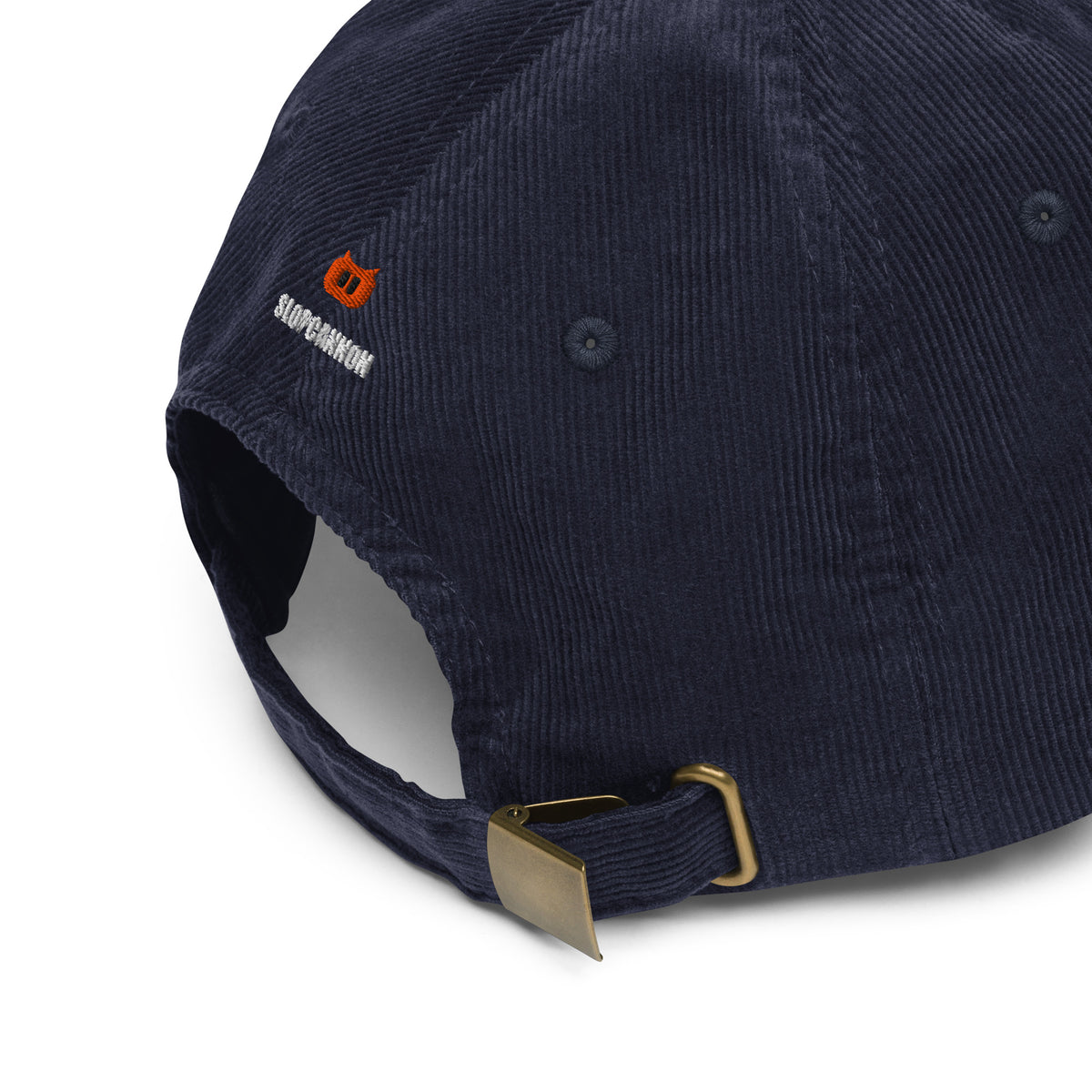 Cannon Corduroy Cap in Navy, close-up