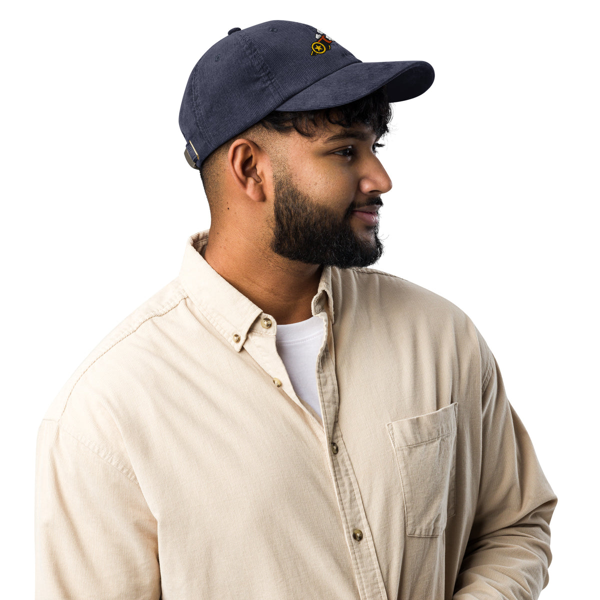 Cannon Corduroy Cap in Navy, right side
