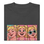 Wigette Triple Take Tee in Faded Black - folded front garment view