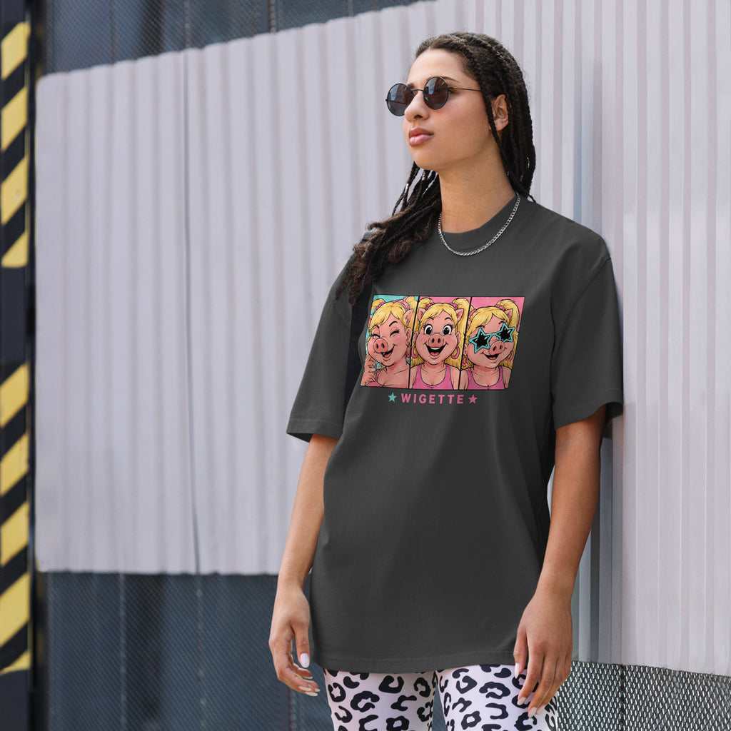 Wigette Triple Take Tee in Faded Black - women lifestyle model