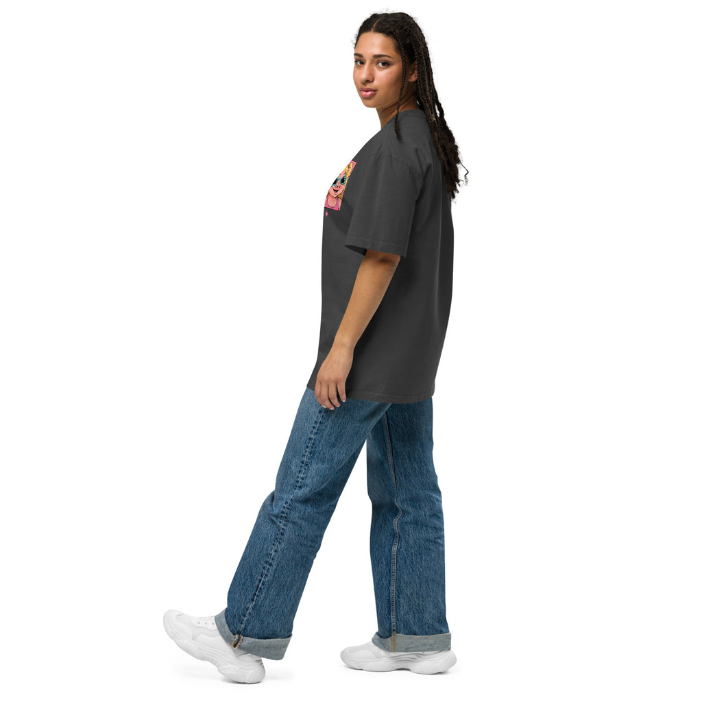 Wigette Triple Take Tee in Faded Black - women model left view