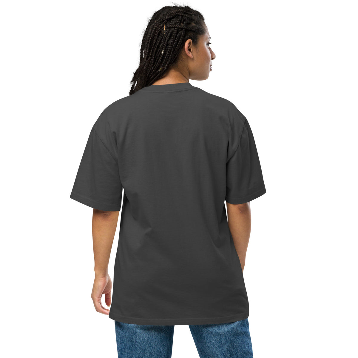 Wigette Triple Take Tee in Faded Black - women model back view
