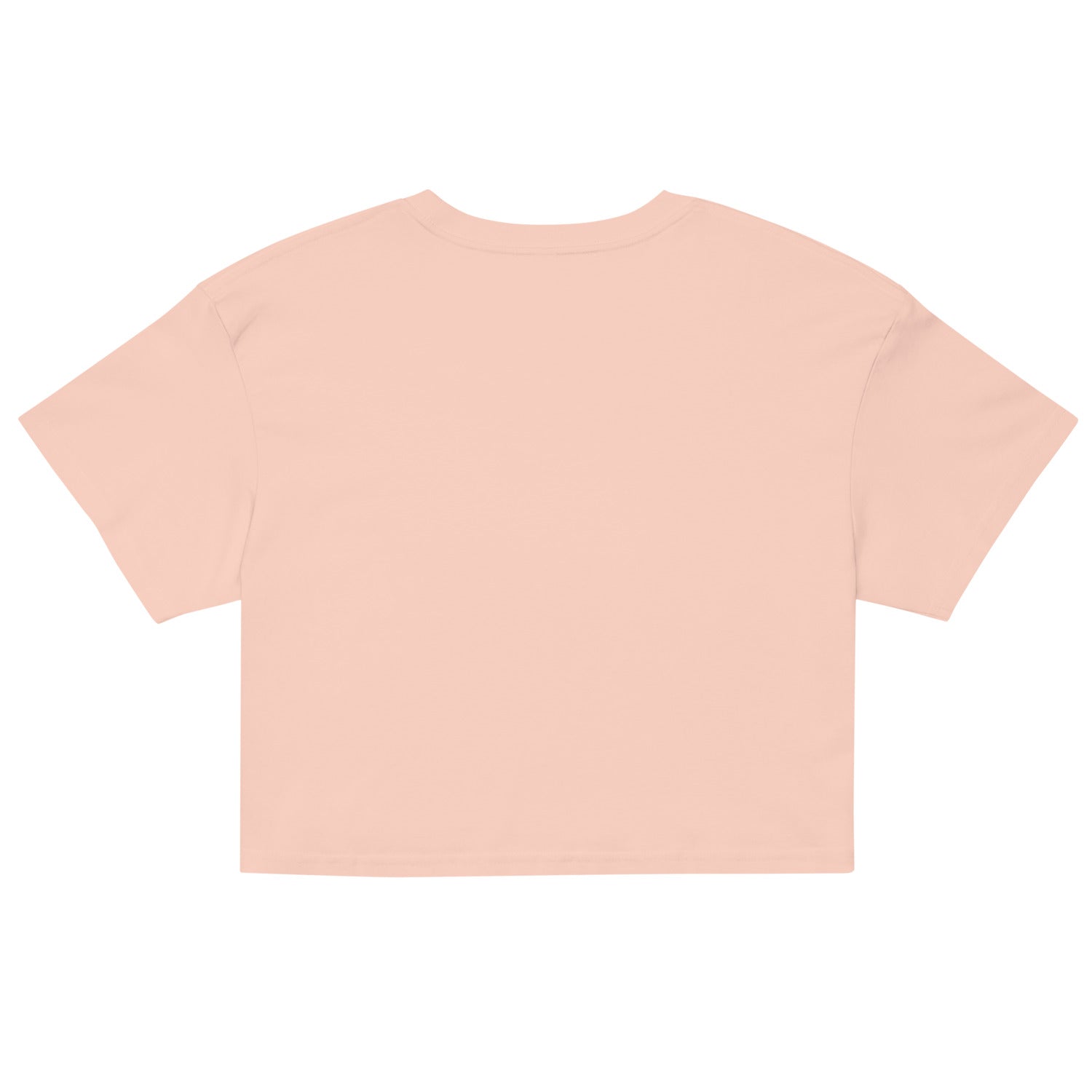 Wigette Censored Cropped Tee — Pale Pink — garment-only back view; exact Printful digital mockup, tee only.
