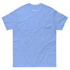 Cannon Country Club Tee — Pool Blue in Carolina Blue — Printful digital back mockup showing small Slop Cannon print below the rear collar, with the rest of the back unprinted.