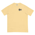 Cannon Boys S-Pool Tee — Butter Yellow in Butter — Printful digital front mockup showing small approved artwork on the wearer's left chest.