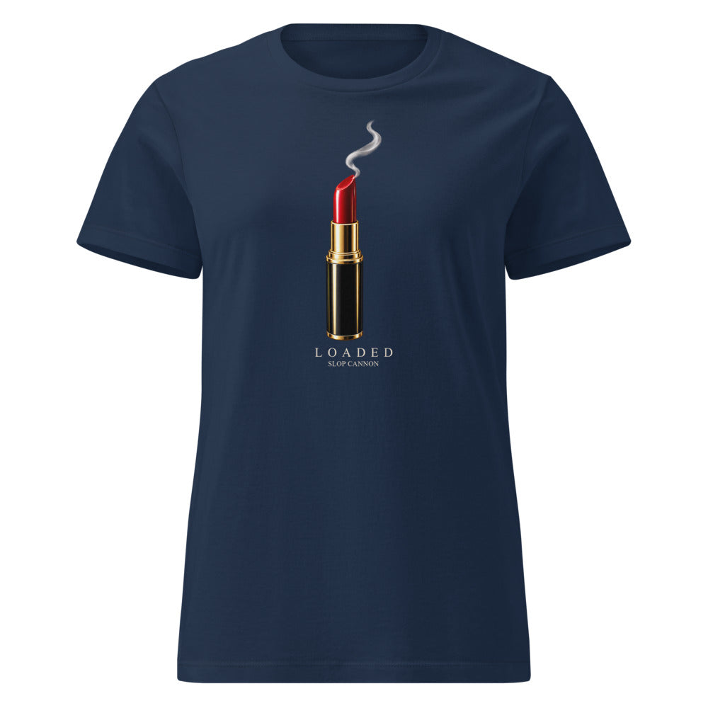 Loaded women's tee — Navy — front view; supplier digital mockup.