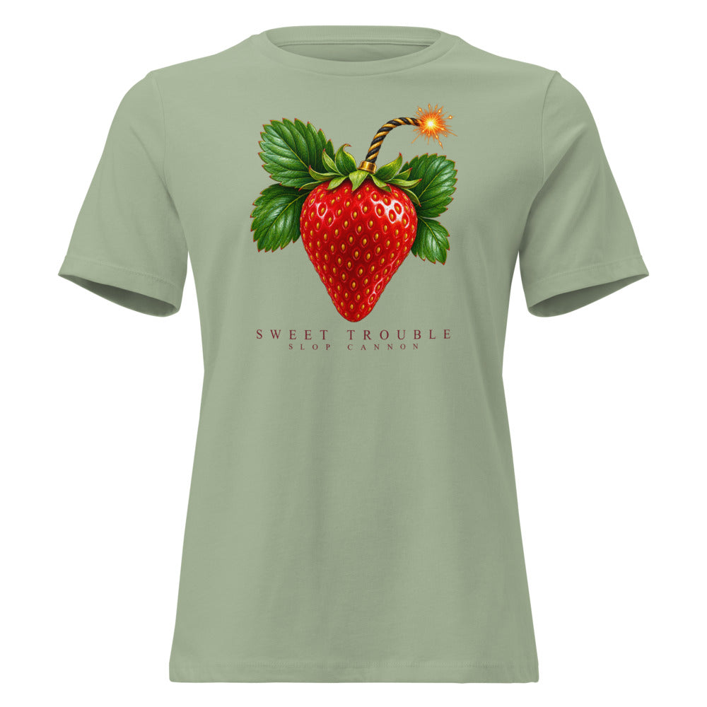 Sweet Trouble women's tee — Sage — front view; supplier digital mockup.