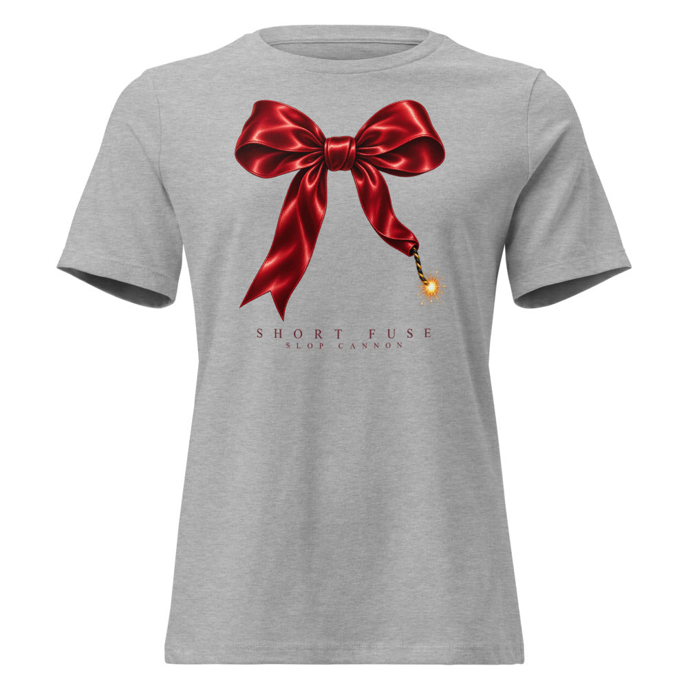 Short Fuse women's tee — Athletic Heather — front view; supplier digital mockup.